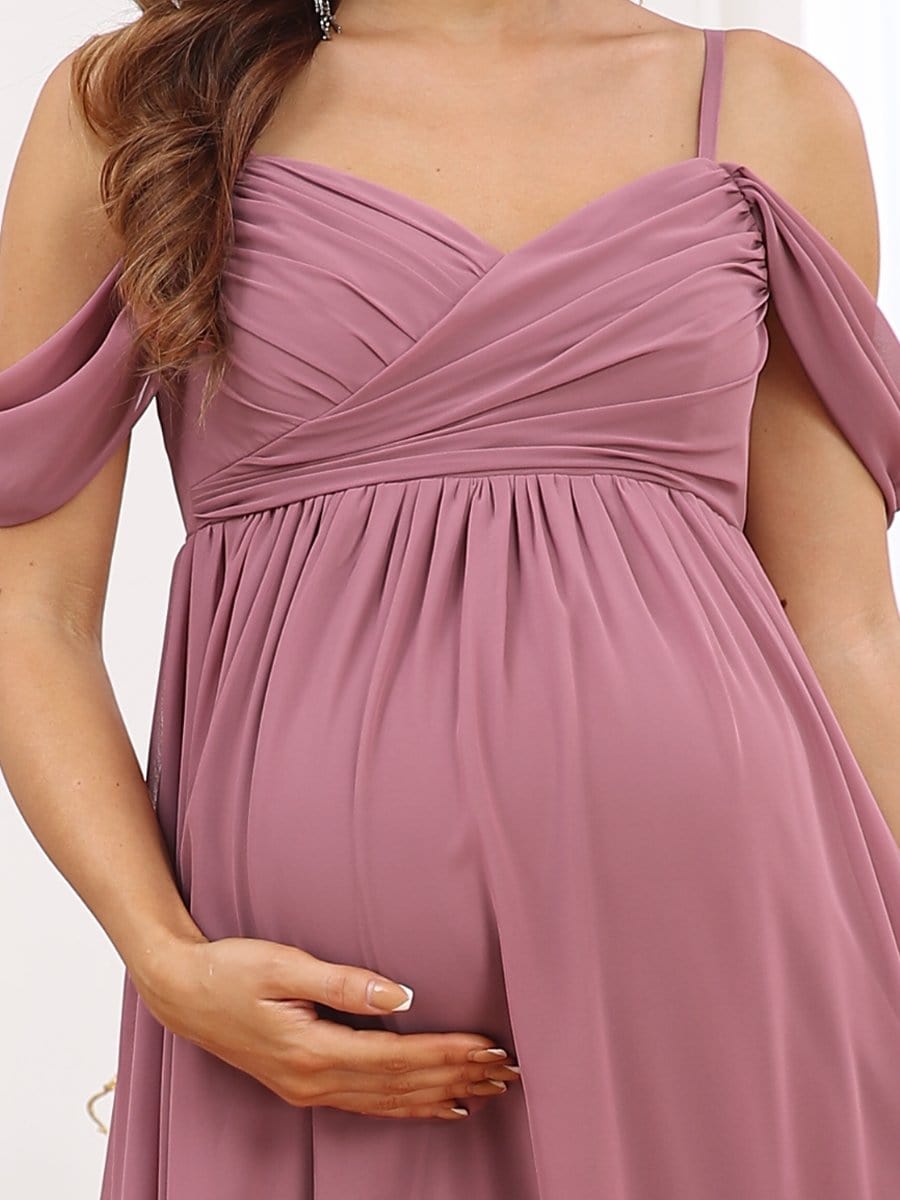 Elegant Off-Shoulder Maternity Dress
