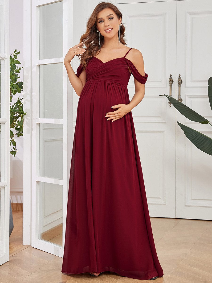 Elegant Off-Shoulder Maternity Dress