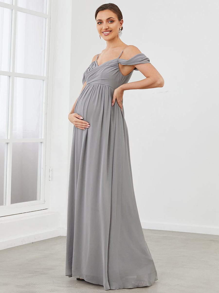Elegant Off-Shoulder Maternity Dress