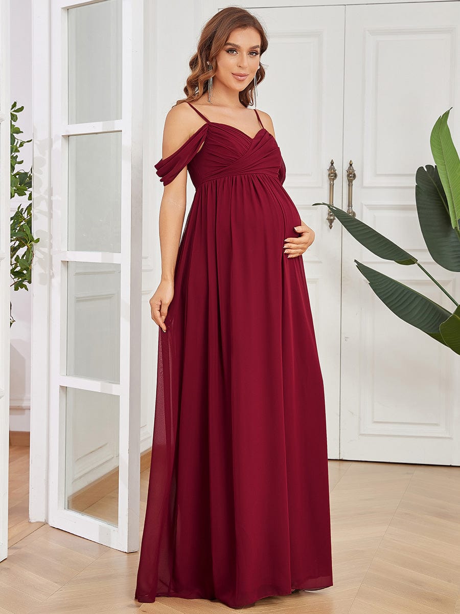 Elegant Off-Shoulder Maternity Dress