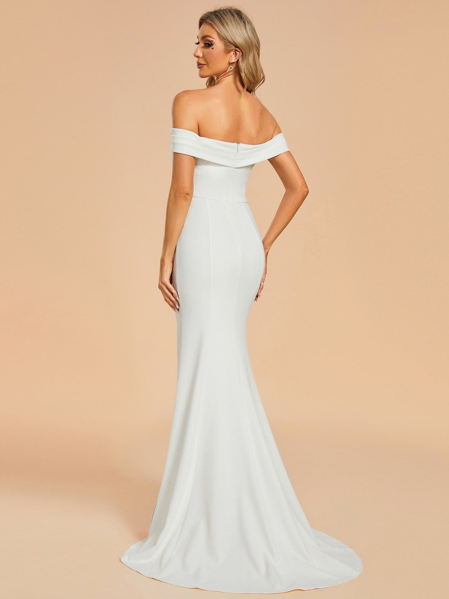 Elegant Off-Shoulder Maxi Wedding Dresses with Side Split