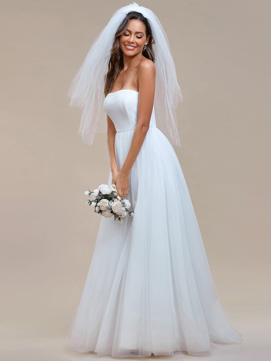 Elegant Off-Shoulder Mesh Wedding Gowns