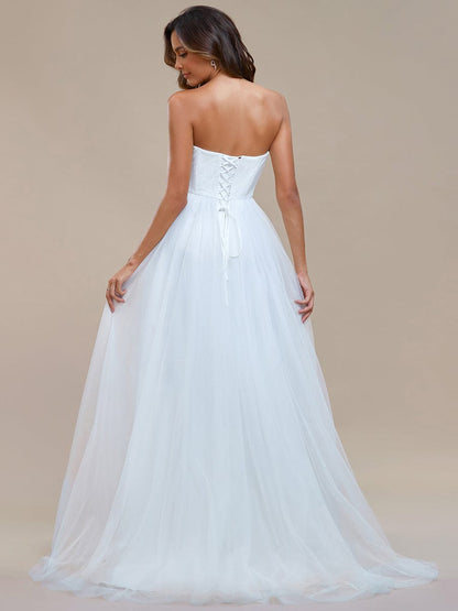 Elegant Off-Shoulder Mesh Wedding Gowns