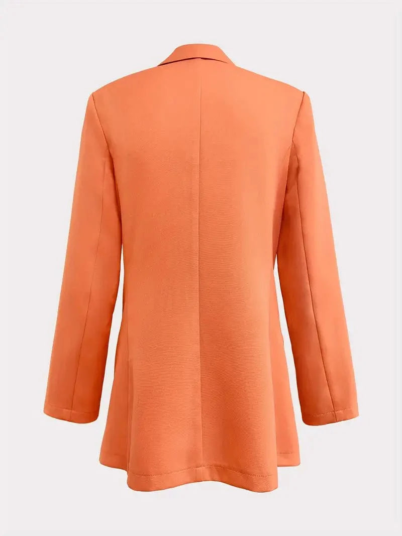 Elegant One Button Suit Jacket with Lapel, Chic Long Sleeve Office Attire for Women