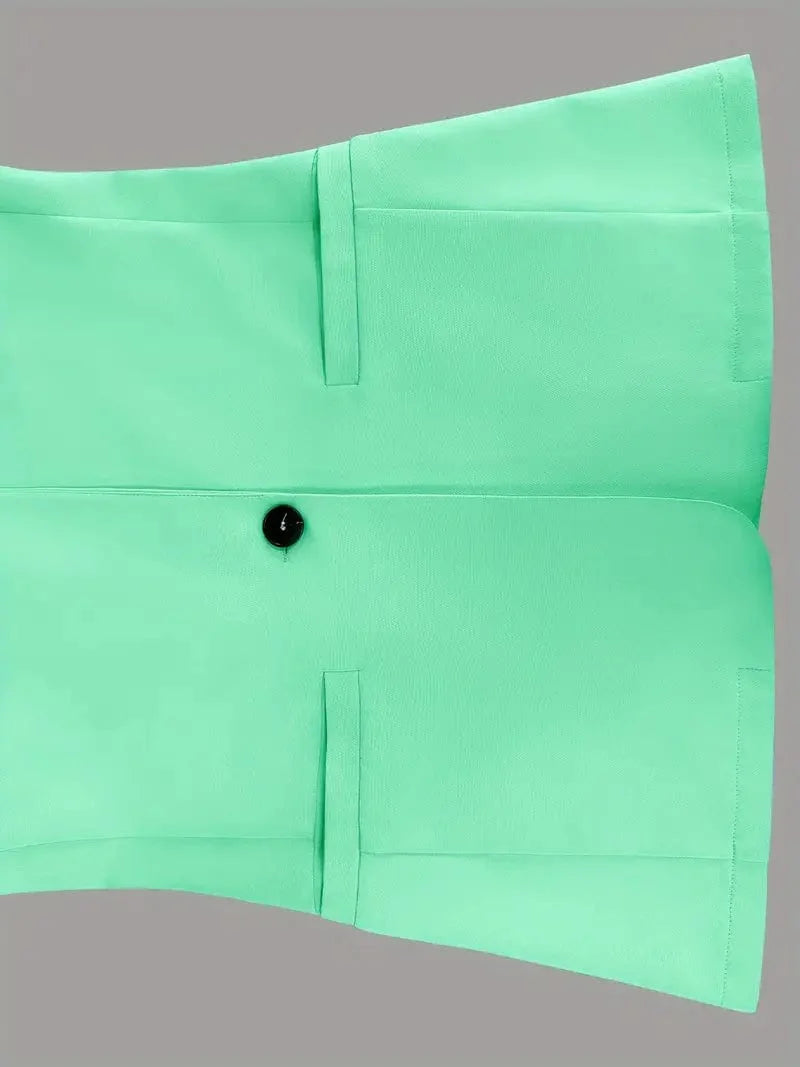 Elegant One Button Suit Jacket with Lapel, Chic Long Sleeve Office Attire for Women