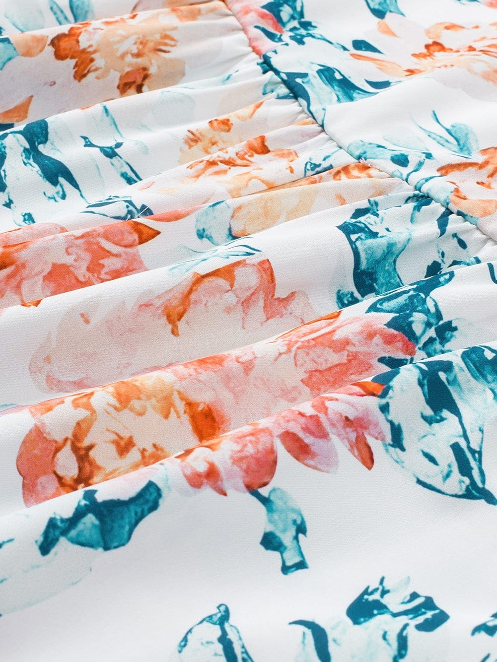 Elegant Orange Floral Wide Leg Jumpsuit with Spaghetti Straps