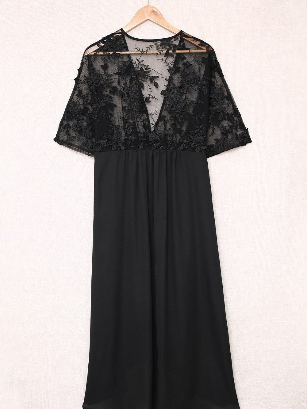 Elegant Pink Floral Lace Kimono Cover-Up