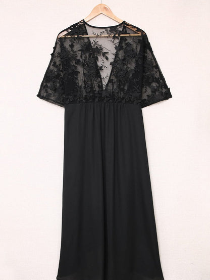 Elegant Pink Floral Lace Kimono Cover-Up