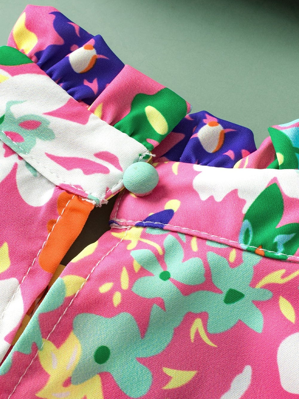 Elegant Pink Floral Ruffle Tank Top