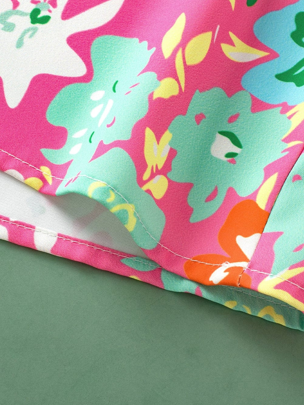 Elegant Pink Floral Ruffle Tank Top