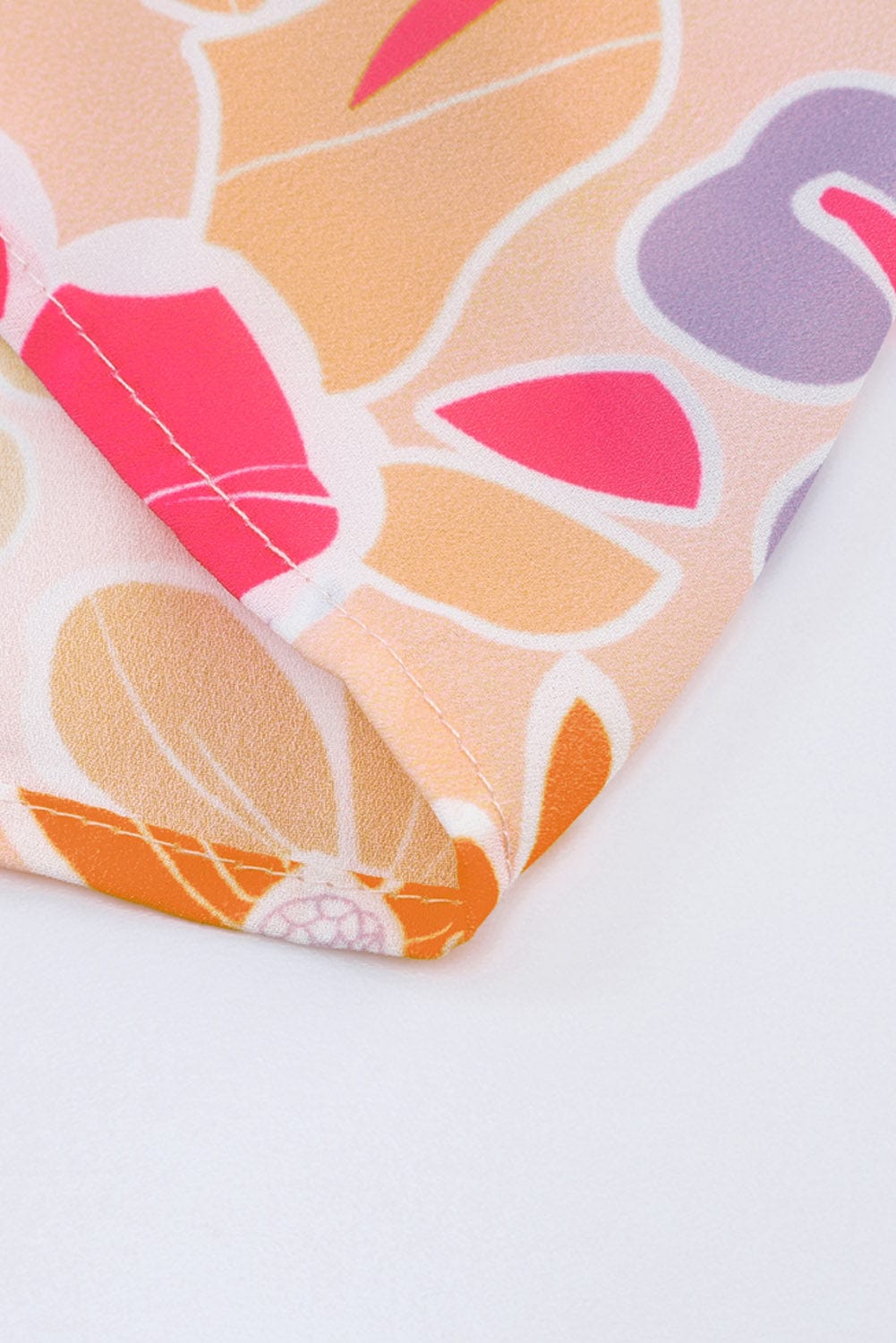 Elegant Pink Floral Smocked Puff Sleeve Peplum Top