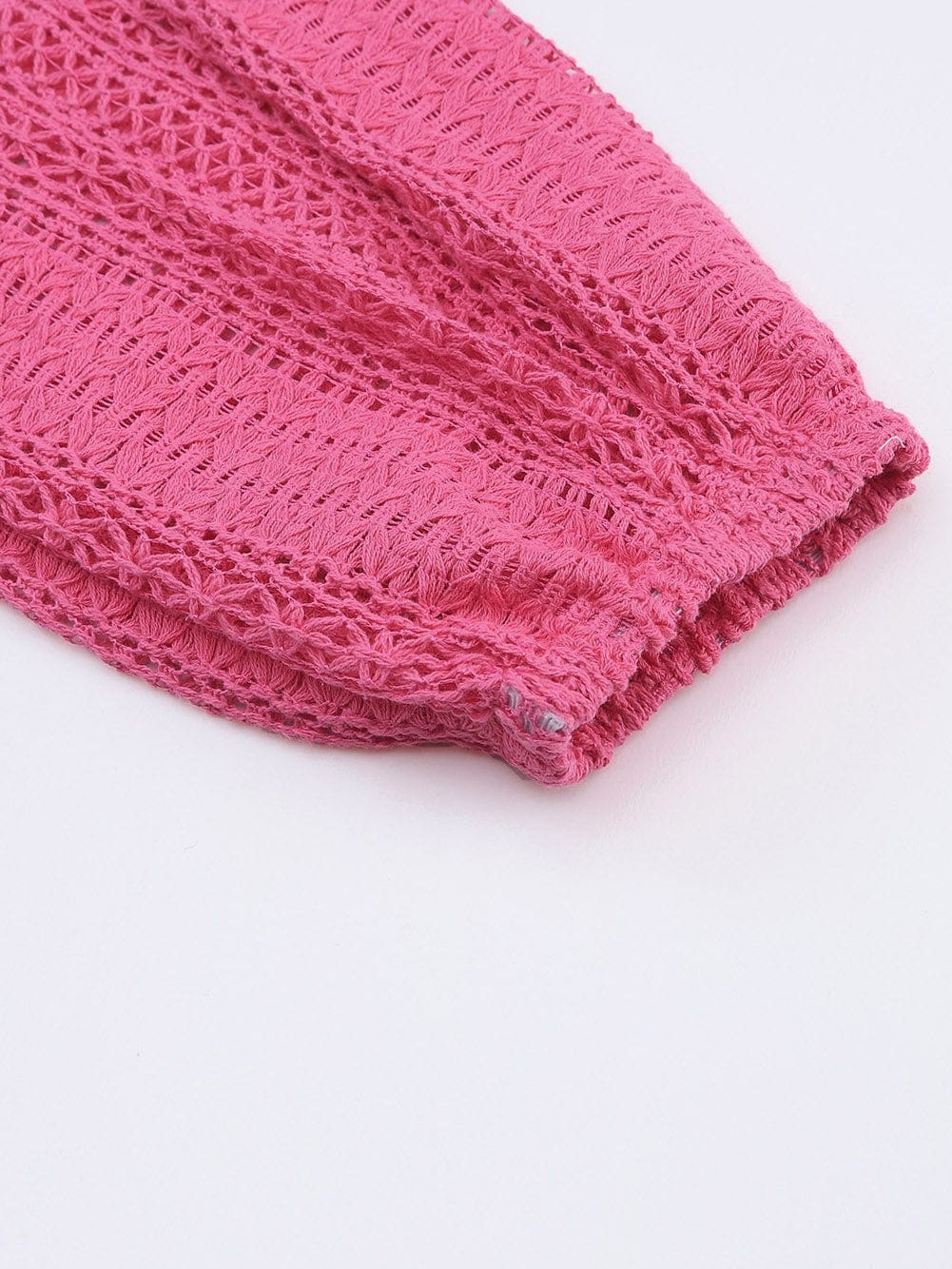 Elegant Pink Lace V-Neck Button-Up Blouse