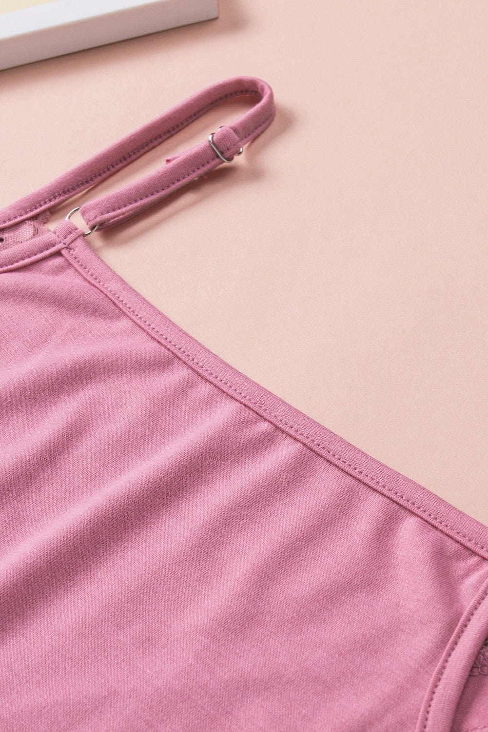 Elegant Pink V Neck Lace Camisole Top