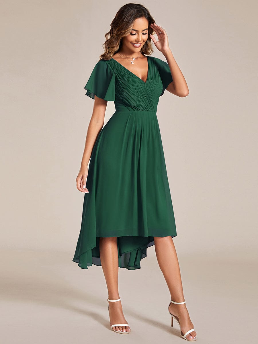 Elegant Pleated Chiffon Wedding Guest Dresses
