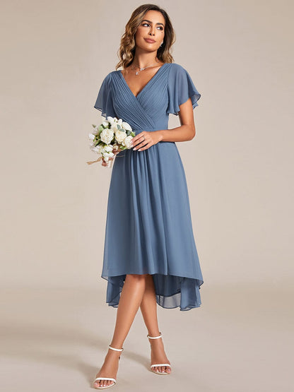 Elegant Pleated Chiffon Wedding Guest Dresses