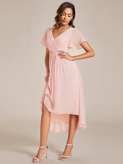 Elegant Pleated Chiffon Wedding Guest Dresses