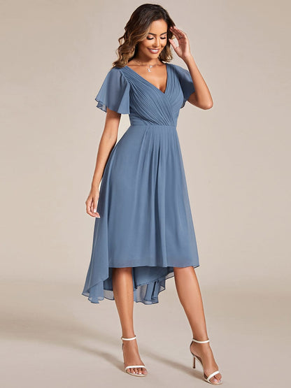 Elegant Pleated Chiffon Wedding Guest Dresses