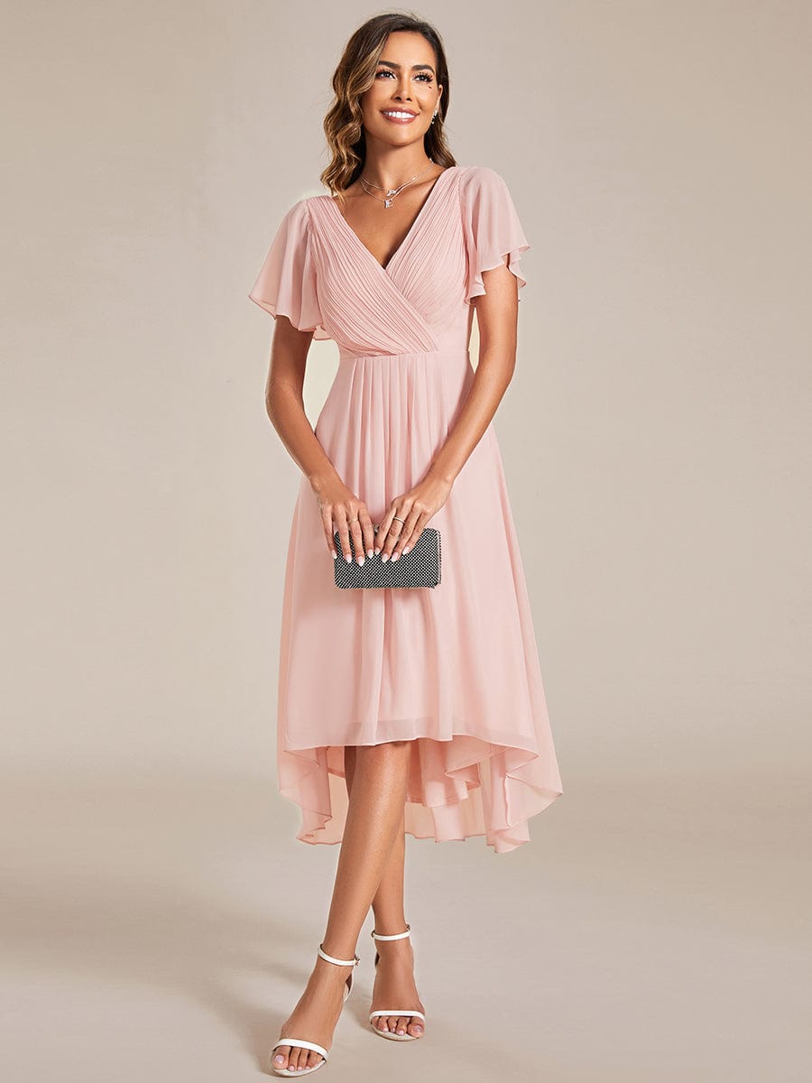 Elegant Pleated Chiffon Wedding Guest Dresses