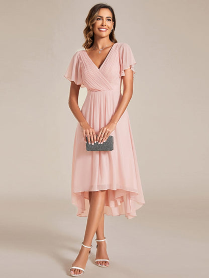 Elegant Pleated Chiffon Wedding Guest Dresses