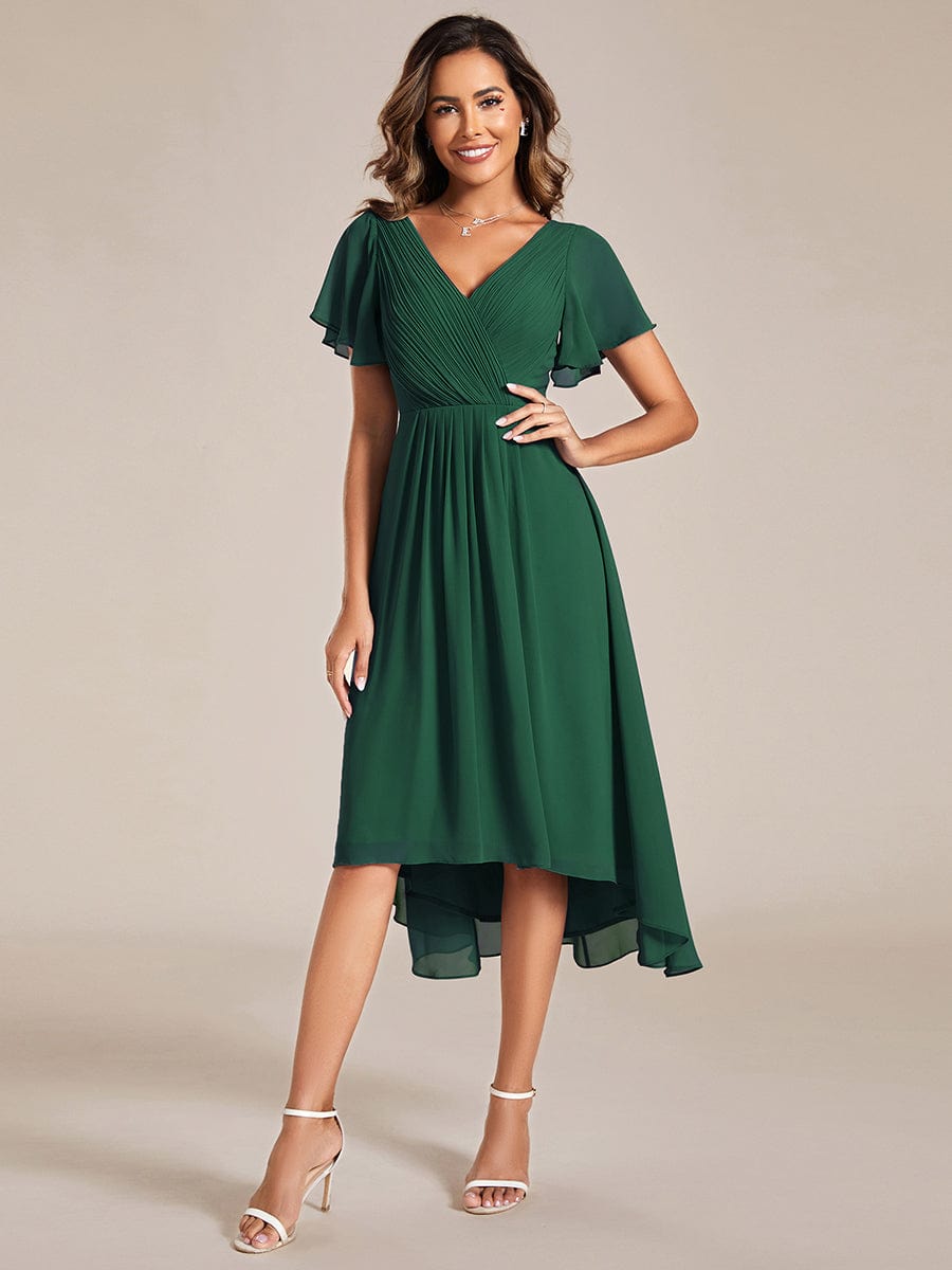 Elegant Pleated Chiffon Wedding Guest Dresses