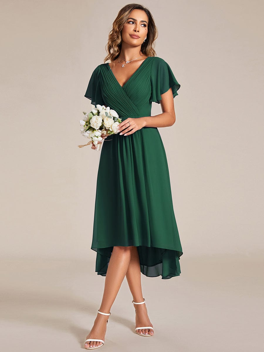 Elegant Pleated Chiffon Wedding Guest Dresses