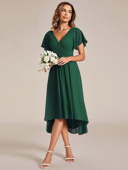 Elegant Pleated Chiffon Wedding Guest Dresses