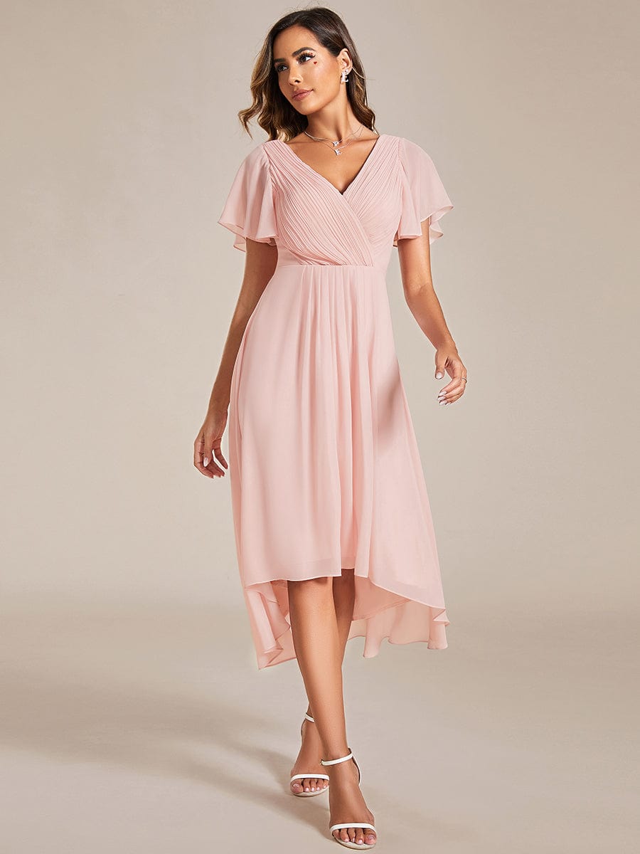 Elegant Pleated Chiffon Wedding Guest Dresses