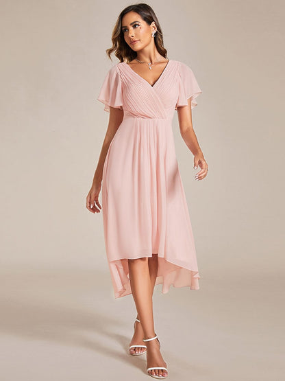 Elegant Pleated Chiffon Wedding Guest Dresses
