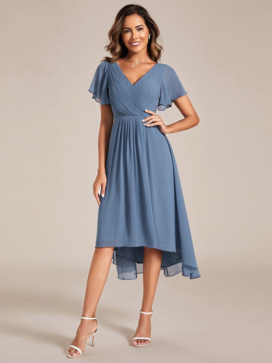 Elegant Pleated Chiffon Wedding Guest Dresses