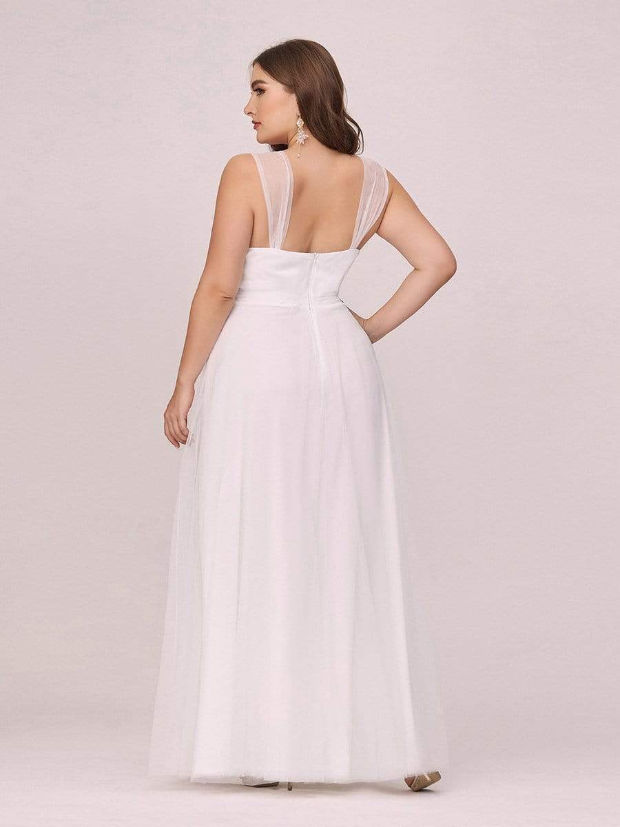 Elegant Plus Size Blush Tulle Bridesmaid Gown