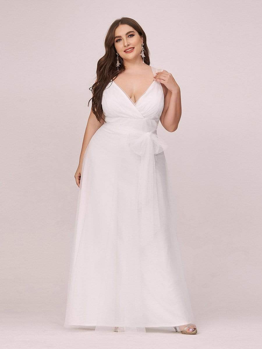 Elegant Plus Size Blush Tulle Bridesmaid Gown