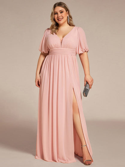 Elegant Plus Size Chiffon Evening Gown with Front Slit