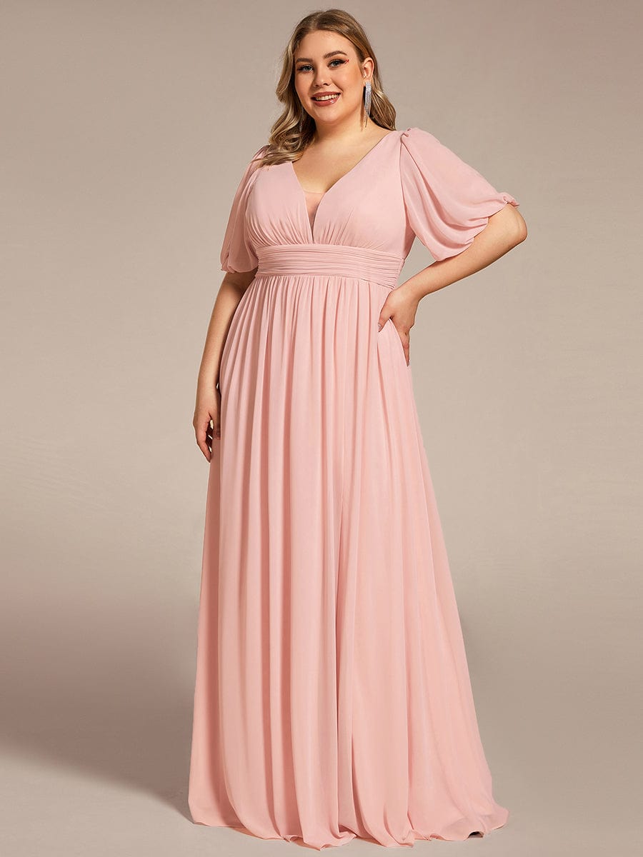 Elegant Plus Size Chiffon Evening Gown with Front Slit