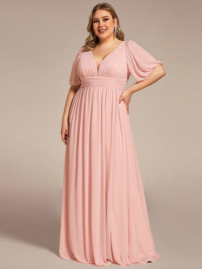 Elegant Plus Size Chiffon Evening Gown with Front Slit
