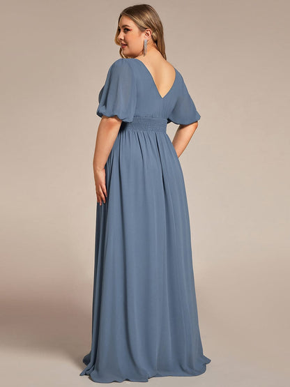 Elegant Plus Size Chiffon Evening Gown with Front Slit