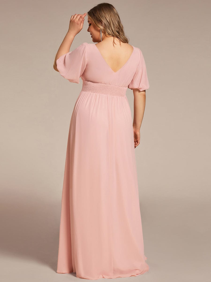 Elegant Plus Size Chiffon Evening Gown with Front Slit