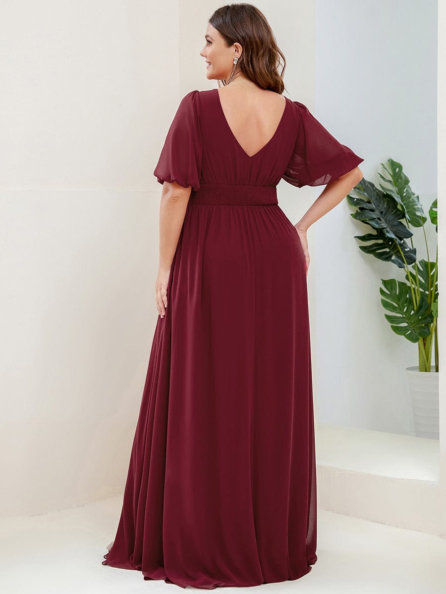 Elegant Plus Size Chiffon Evening Gown with Front Slit