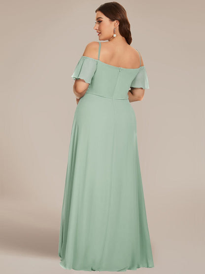 Elegant Plus Size Deep V Neck Bridesmaid Dress