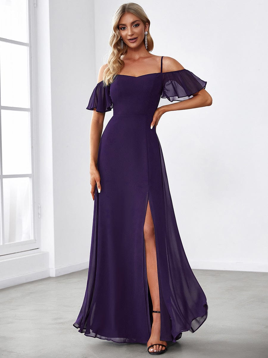 Elegant Plus Size Deep V Neck Bridesmaid Dress