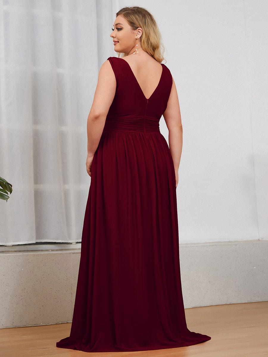 Elegant Plus Size Evening Gown with Double V-Neck