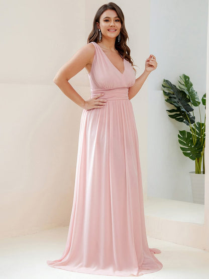 Elegant Plus Size Evening Gown with Double V-Neck