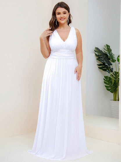 Elegant Plus Size Evening Gown with Double V-Neck