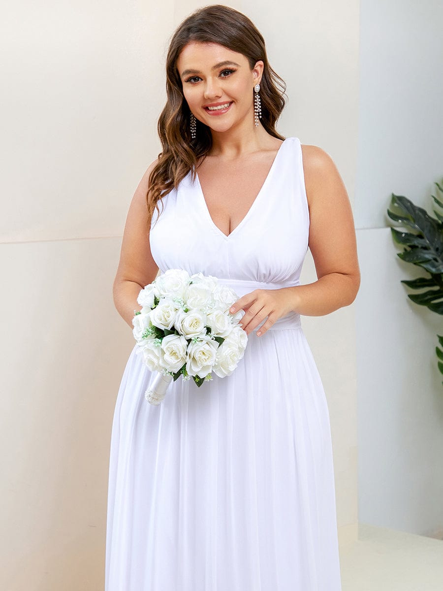 Elegant Plus Size Evening Gown with Double V-Neck
