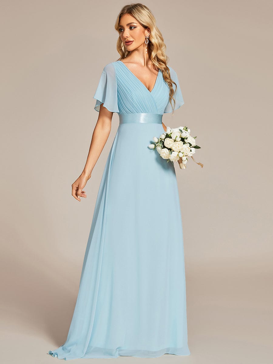 Elegant Plus Size Evening Gown with V-Neck Ruffles
