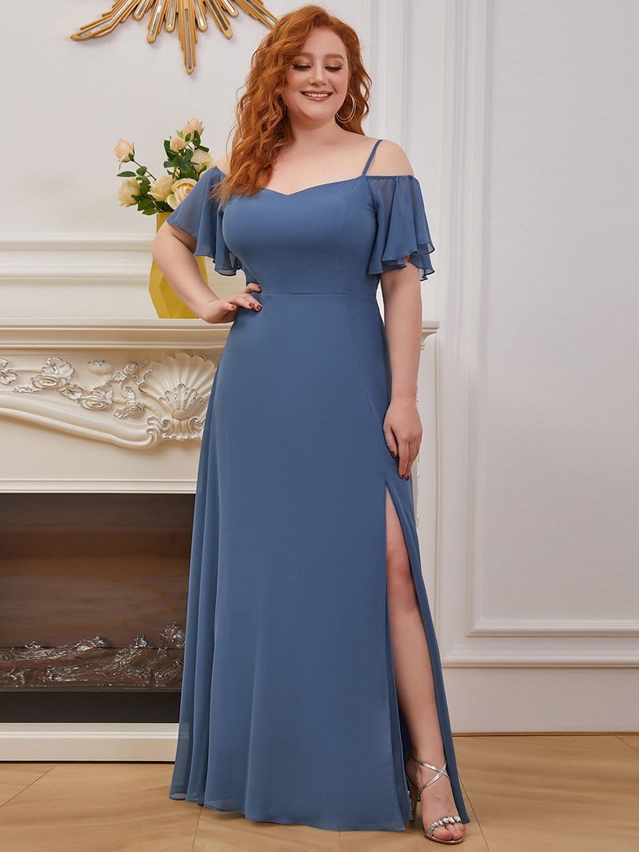 Elegant Plus Size Off-Shoulder Chiffon Bridesmaid Dress