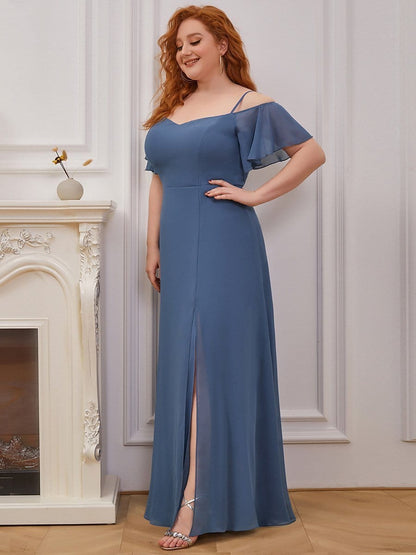 Elegant Plus Size Off-Shoulder Chiffon Bridesmaid Dress