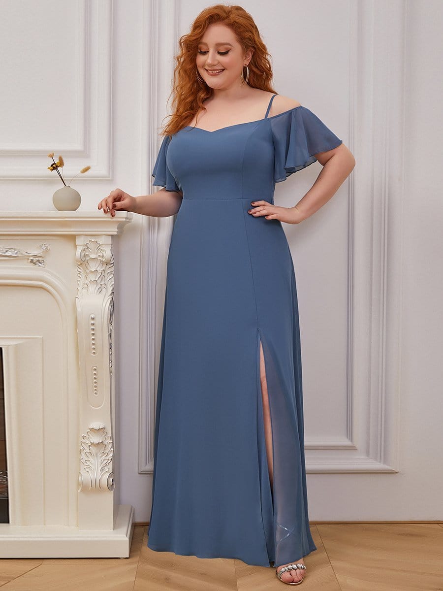 Elegant Plus Size Off-Shoulder Chiffon Bridesmaid Dress
