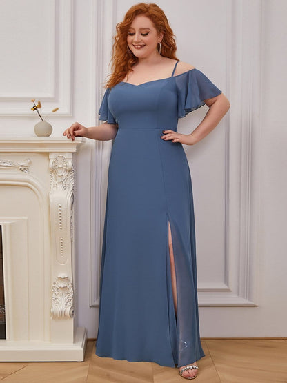 Elegant Plus Size Off-Shoulder Chiffon Bridesmaid Dress