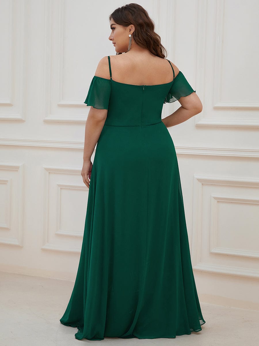 Elegant Plus Size Off-Shoulder Chiffon Bridesmaid Dress