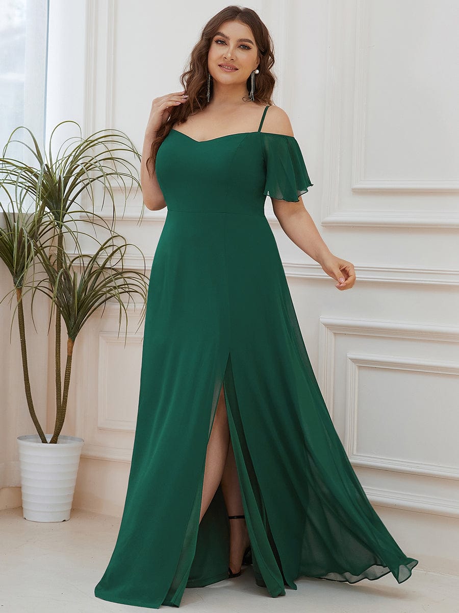 Elegant Plus Size Off-Shoulder Chiffon Bridesmaid Dress